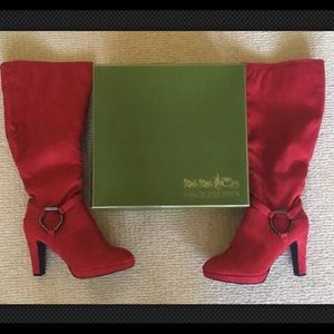 Coach and Four Red Knee-High Boots size 8